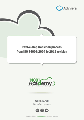 Twelve-step transition process from ISO 14001:2004 to the 2015 revision 