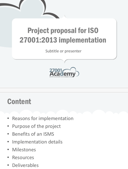 Project Proposal for ISO 27001 Implementation