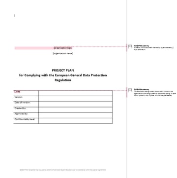 Project Plan for EU GDPR Implementation