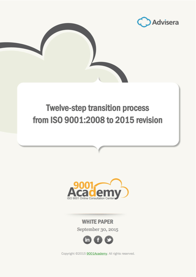 Twelve-Step Transition Process from ISO 9001:2008 to the 2015 Revision