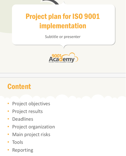 Project Plan for ISO 9001 Implementation